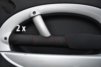 red stitch FITS BMW MIN ONE COOPER S 01-03 2X LEATHER DOOR TRIM COVERS