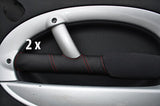 red stitch FITS BMW MIN ONE COOPER S 01-03 2X LEATHER DOOR TRIM COVERS