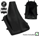 BLACK STITCH LEATHER GEAR GAITER+PLASTIC FRAME FITS CITROEN C3 AIRCROSS 17-22