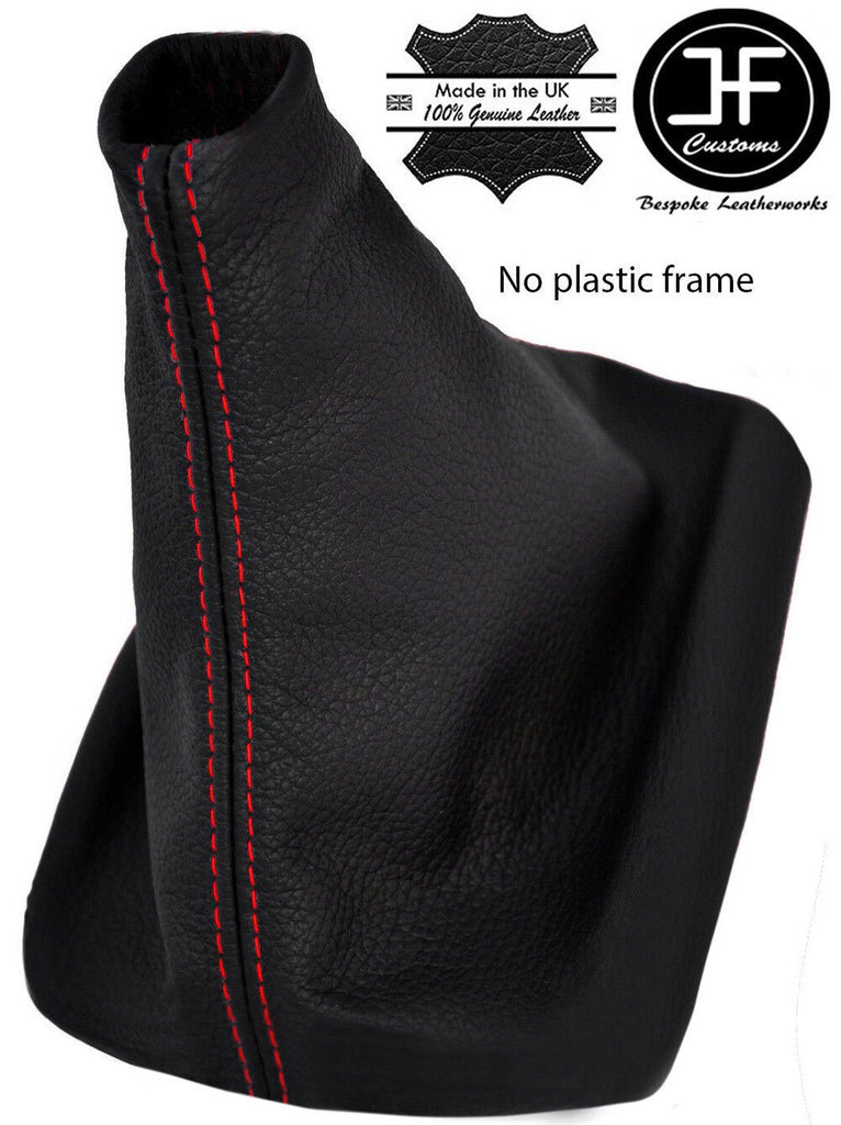 RED STITCH MANUAL REAL LEATHER GEAR GAITER FITS JEEP PATRIOT 2007-2015