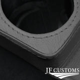 GREY LEATHER COVERED CONSOLE CUP HOLDER TRIM FITS MERCEDES W126 S CLASS 79-91