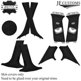 BLACK STITCH ITALIAN LEATHER PILLAR KIT COVERS FOR BMW 3 SERIES F30 11-19