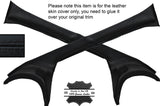 BLACK STITCHING 2X A POST PILLAR LEATHER SKIN COVERS FITS LOTUS ELAN S3 S4
