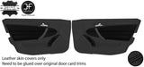 BLACK STITCH 2X FRONT DOOR CARD+ARMREST LTHR COVERS FOR MERCEDES C CLASS W203