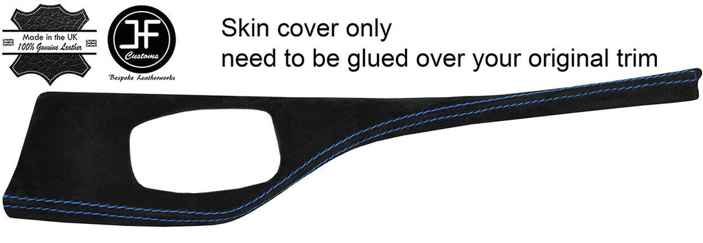 BLUE STITCH I DRIVE CONSOLE TRIM SUEDE COVER FITS BMW 1 SERIES F20 F21 11-16