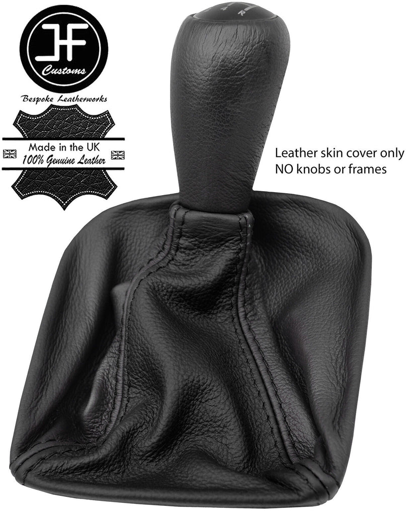 BLACK & BLACK TOP GRAIN LEATHER GEAR GAITER FOR SUBARU IMPREZA WRX STI 2005-07