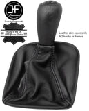 BLACK & BLACK TOP GRAIN LEATHER GEAR GAITER FOR SUBARU IMPREZA WRX STI 2005-07