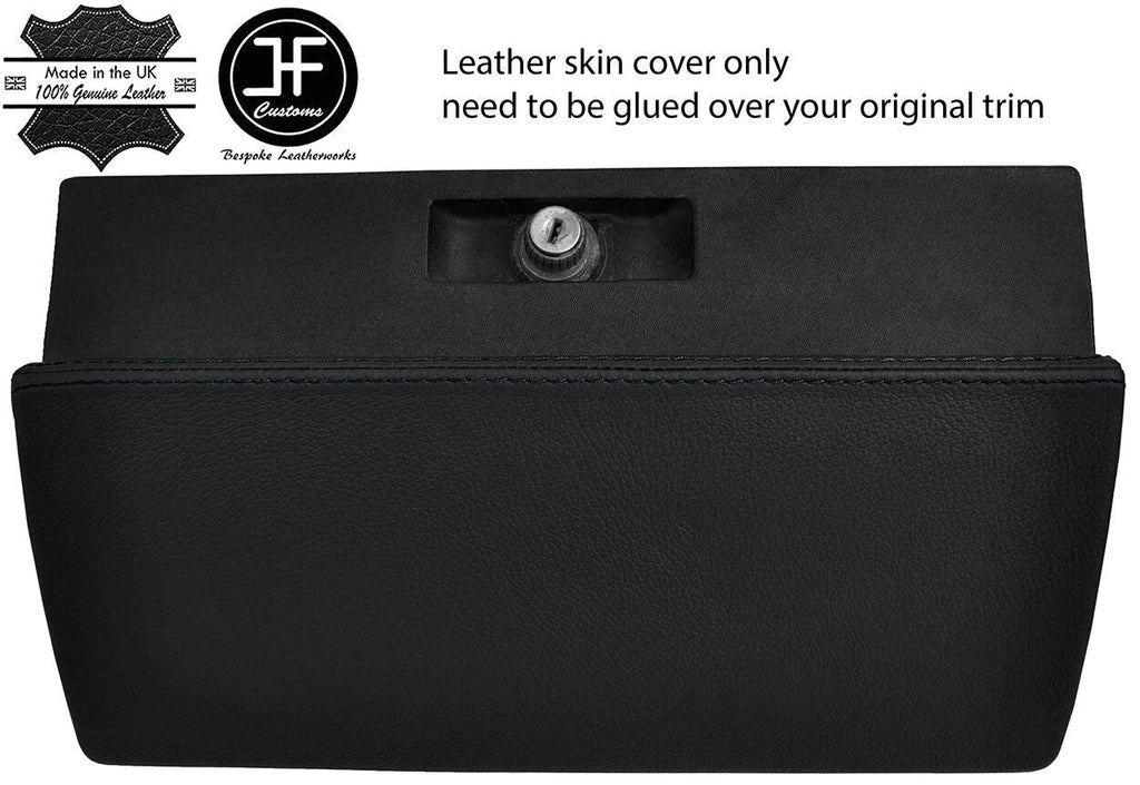 BLACK STITCHING GLOVE BOX REAL LEATHER COVER FITS VW BEETLE CLASSIC 1303