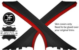 BLACK & RED LEATHER 2X A PILLAR COVERS FITS DODGE CALIBER 2006-2011 CUSTOM NEW