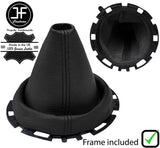 BLACK REAL LEATHER MANAUL GEAR GAITER+PLASTIC FRAME FITS CITROEN C3 2003-2009