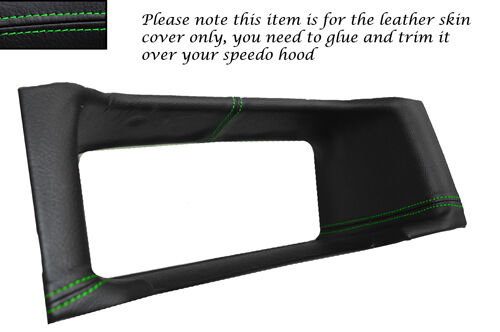 GREEN STITCH FITS VW T4 TRANSPORTER CARAVELLE DASH CLOCK SURROUND SKIN COVER