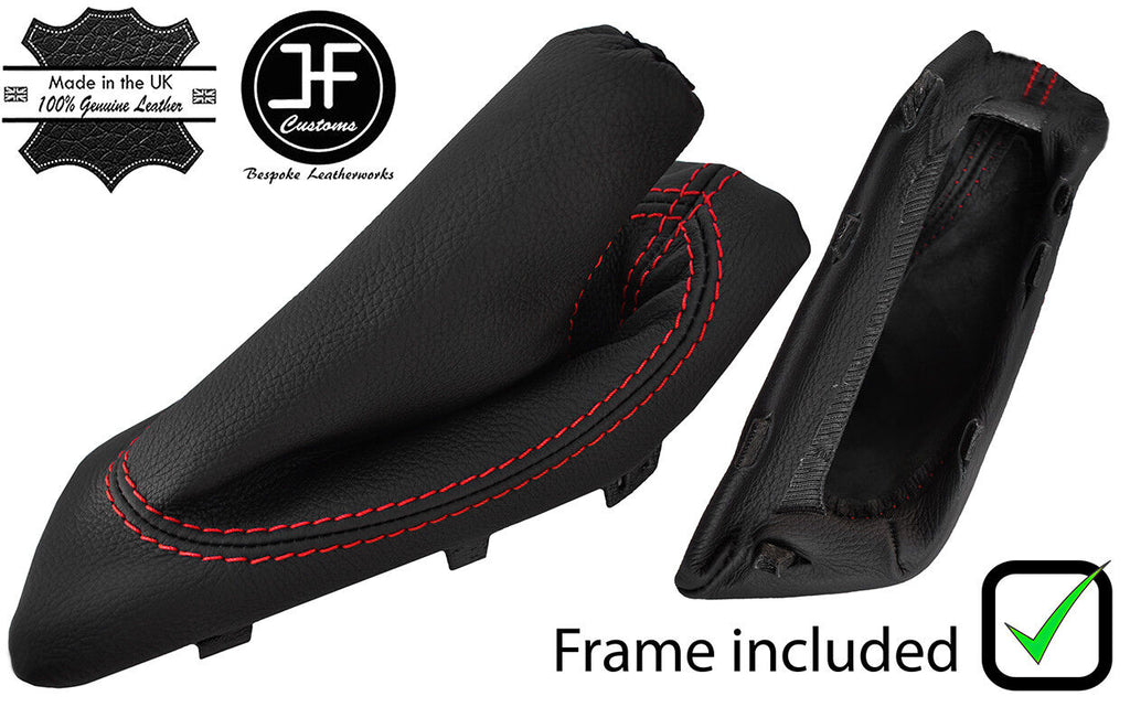 RED STITCHING LEATHER HANDBRAKE + PLASTIC FRAME FITS PEUGEOT RCZ 2009-2016