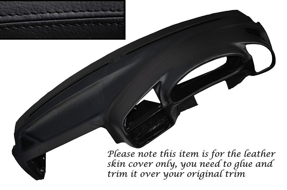 BLACK STITCH DASH DASHBOARD LEATHER SKIN COVER FITS BMW 3 SERIES E36 1992-1998