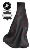RED STITHCING FITS FIAT SEICENTO 1998-2004 GEAR  GAITER REAL BLACK LEATHER