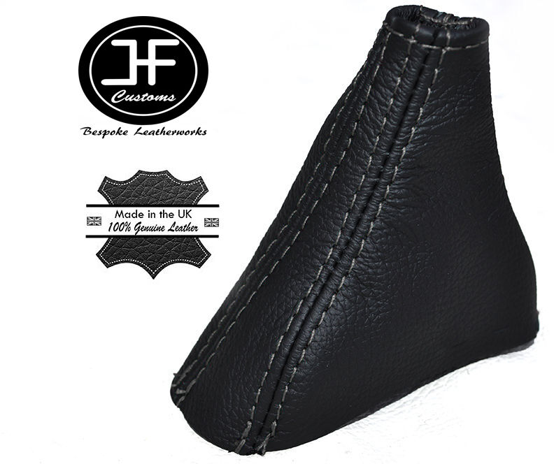 GREY STITCH AUTO AUTOMATIC ITALIAN LEATHER GEAR GAITER FITS VOLVO XC90 XC 90