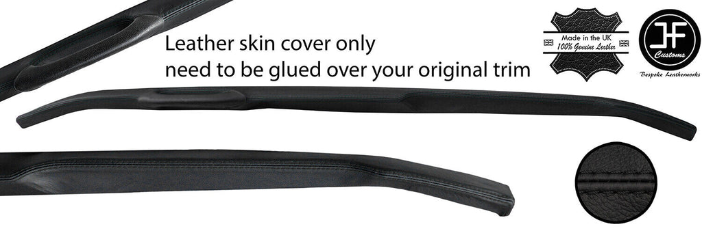BLACK STITCH TOP DASHBOARD RAIL LEATHER COVER FOR VW T2 TYPE 2 CAMPER VAN 1976+