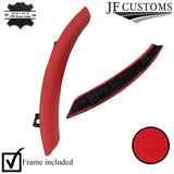 RED LEATHER STEERING SIDE TRIMS 2X FOR BMW E90 E91 E92 E93 SPORT 05-13