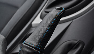 blue stitching FITS BMW E87 E81 E82 1 SERIES HANDBRAKE HANDLE LEATHER COVER ONLY