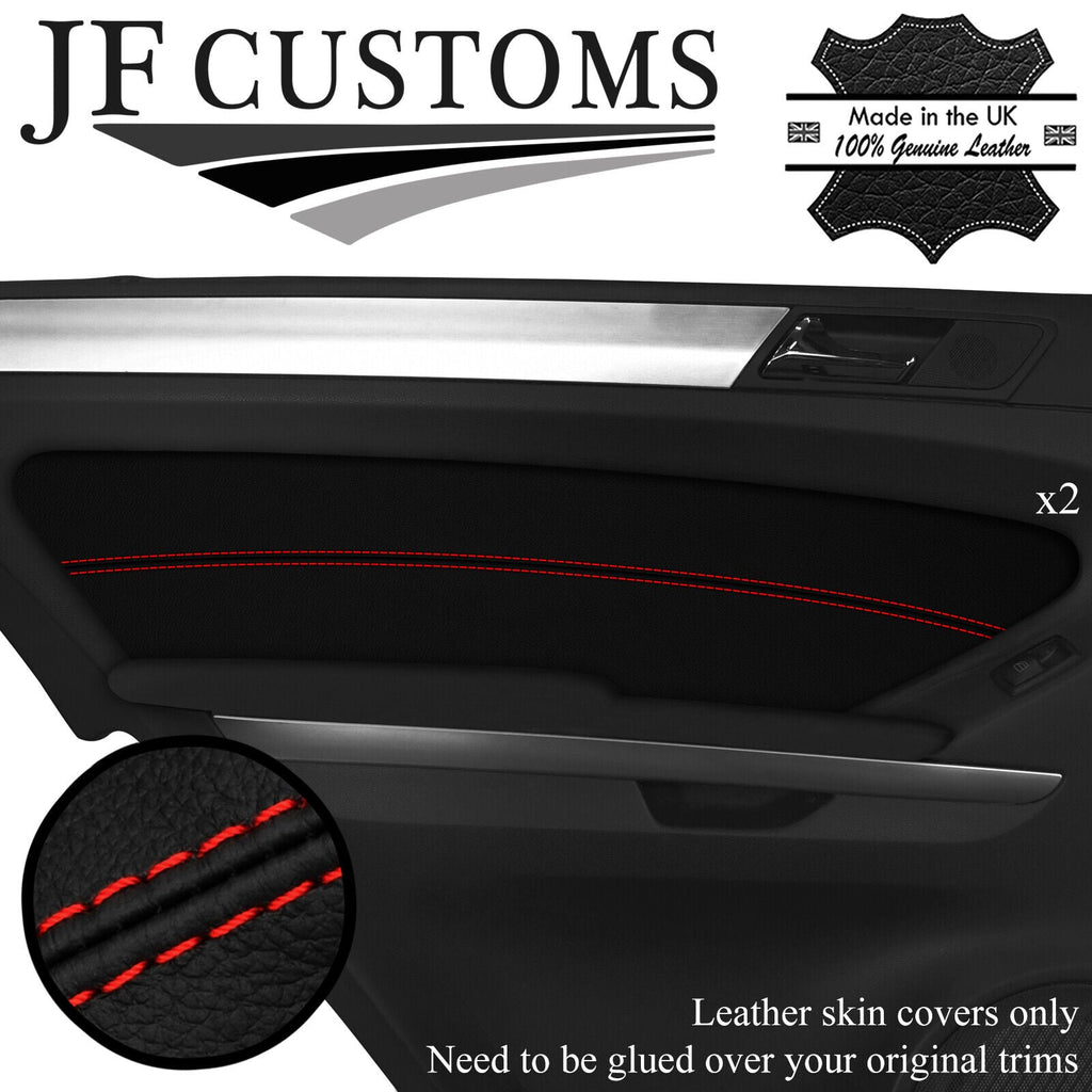 RED STITCH ITALIAN LEATHER 2X REAR DOOR TRIM COVER FOR MERCEDES ML W164 05-11