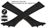 BLACK & BROWN REAL LEATHER 2X A POST PILLAR COVERS FITS BMW X6 E71 2007-2014