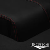 DARK RED STITCH DOOR POCKET TRIM LEATHER COVER FITS FORD TRANSIT MK7 06-14