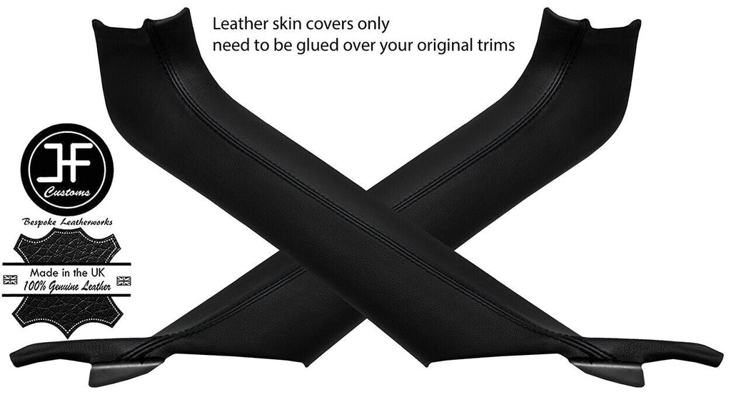 BLACK STITCH 2X A POST PILLAR LEATHER COVERS FITS TOYOTA MR2 MK3 2000-2007