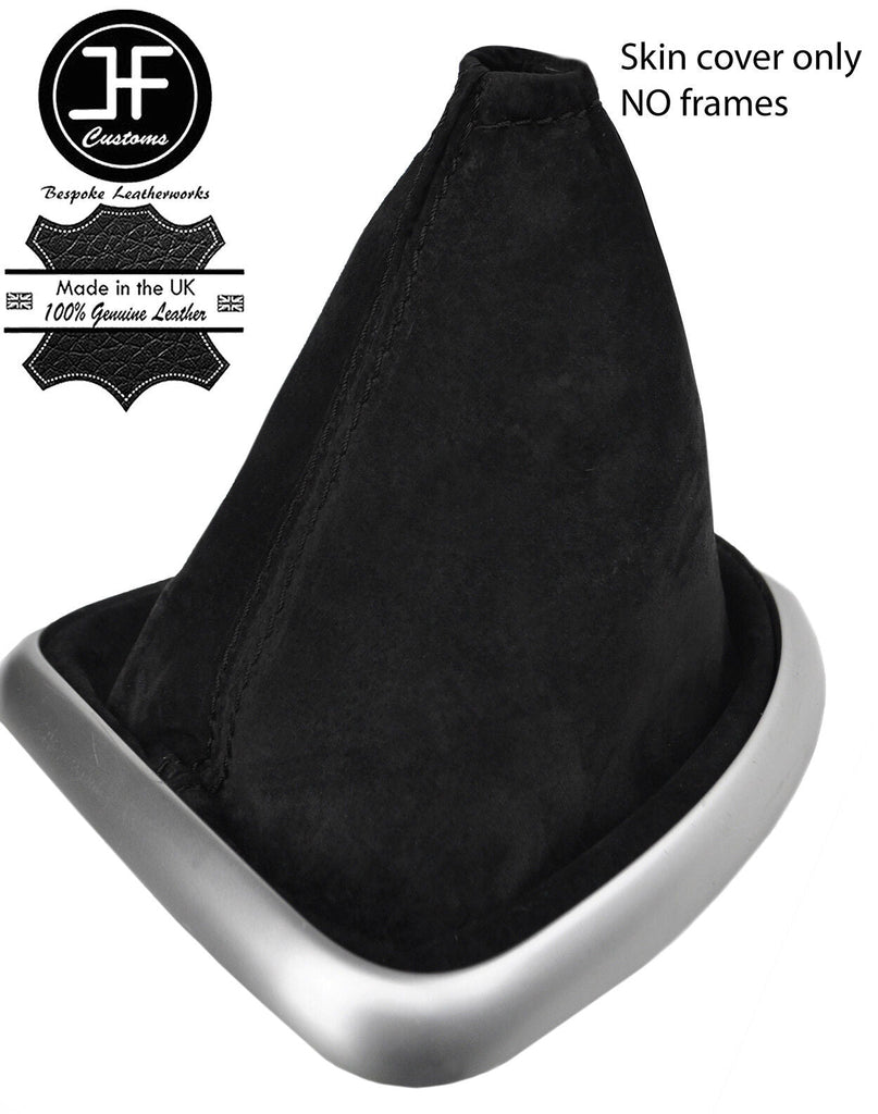 BLACK STITCHING REAL SUEDE GEAR GAITER FITS QASHQAI J10 2007-2013 CUSTOM NEW