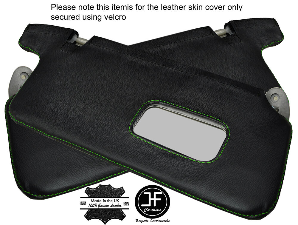 GREEN STICH 2X SUN VISORS LEATHER COVERS FITS HONDA CIVIC EK3 EK4 EK9 EJ9 96-00