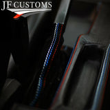 TRI STITCH LEATHER & SUEDE GEAR HANDBRAKE CENTRE CONSOLE COVER FOR BMW E30 84-91