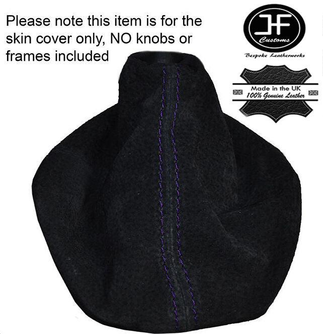 PURPLE STITCHING SUEDE GEAR GAITER FITS VOLKSWAGEN VW GOLF MK4 BORA 1998-2005