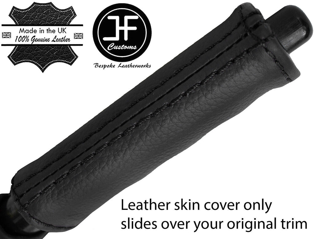BLACK STITCH REAL LEATHER HANDBRAKE HANDLE COVER FOR SUZUKI CAPPUCCINO 91-98