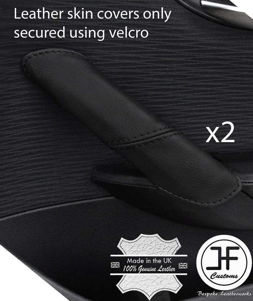 BLACK STITCH 2X REAR DOOR HANDLE LEATHER COVERS FITS  BMW X1 E84 2009-2015