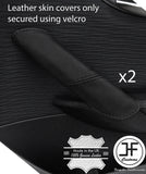 BLACK STITCH 2X REAR DOOR HANDLE LEATHER COVERS FITS  BMW X1 E84 2009-2015