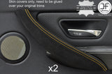 YELLOW STITCH 2X REAR DOOR HANDLE TRIM REAL SUEDE COVERS FITS BMW F30 2012-2017