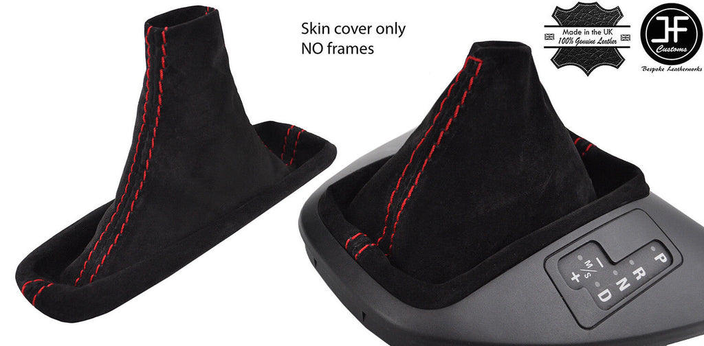 RED STITCH SUEDE AUTOMATIC GEAR & HANDBRAKE GAITER FOR BMW X5 E53 2000-2006