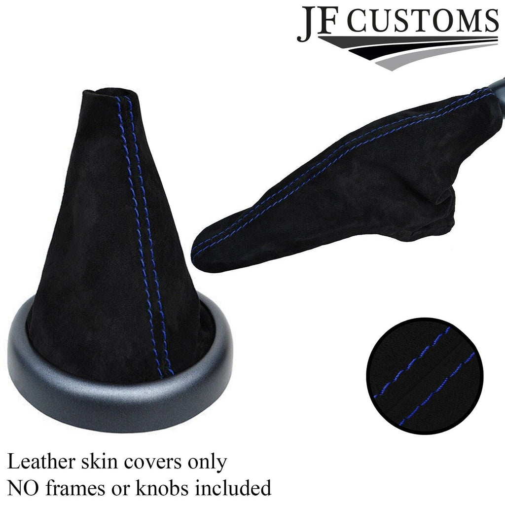 BLUE STITCH SUEDE MANUAL GEAR & HANDBRAKE GAITER FOR BMW MINI R50 R52 01-06