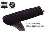 PURPLE STITCH REAL SUEDE HANDBRAKE HANDLE COVER FITS AUDI A3 8P 04-12 CUSTOM NEW