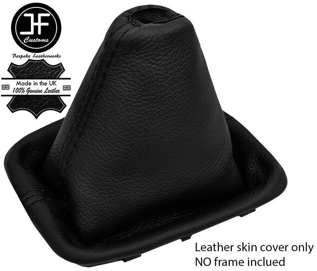BLACK STITCH GENUINE LEATHER GEAR GAITER COVER FITS PEUGEOT 3008 5008 2008-2016