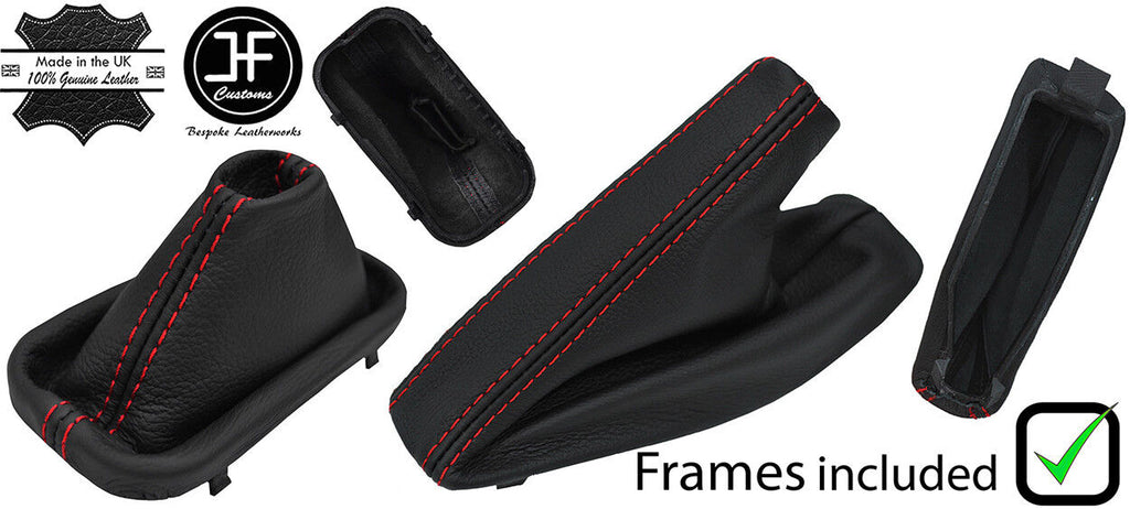 RED STITCH LEATHER AUTOMATIC GEAR & HANDBRAKE+PLASTIC FRAME FOR BMW E39 95-03