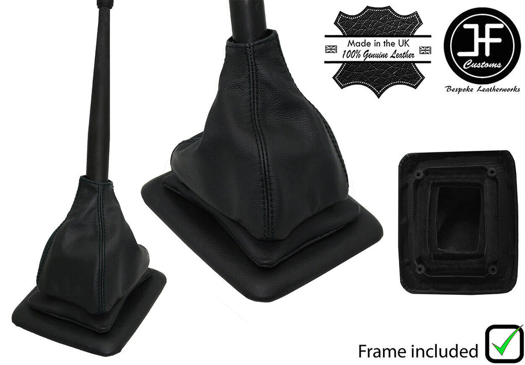 BLACK STITCH LEATHER MANUAL GEAR GAITER+PLASTIC FRAME FOR FORD F150 1992-96 JF2