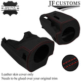 FITS FORD MUSTANG 15-21 RED STITCH STEERING SHROUD COLUMN LEATHER COVER