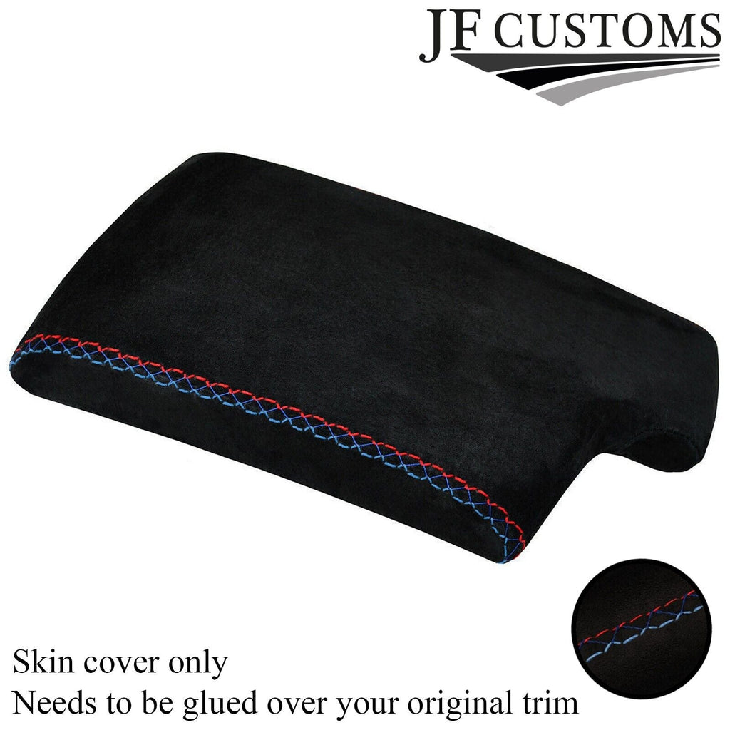 TRI CROSS STITCHING REAL SUEDE ARMREST LID COVER FOR BMW E81 E82 E87 E88 05-12