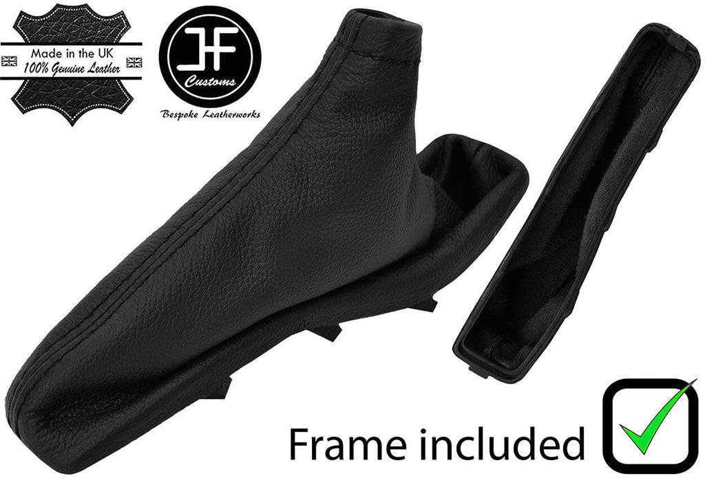 BLACK STITCH LEATHER HANDBRAKE+PLASTIC FRAME FITS SUBARU FORESTER 2002-2008