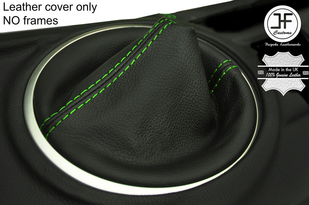 GREEN STITCH REAL LEATHER MANUAL GEAR GAITER FITS MAZDA MX5 MK3 3.5 2009-2015