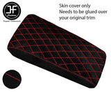 RED  DIAMOND STITCHING ARMREST LID SUEDE COVER FITS CORVETTE C5 1997-2004