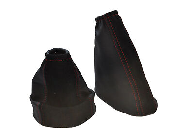 FITS FORD FOCUS MK1 98-04 GEAR HANDBRAKE GAITER GAITOR RED STITCH SUEDE