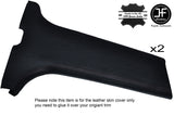 BLACK STITCH 2X LOWER B PILLAR LEATHER COVERS FITS MITSUBISHI LANCER EVO 7 8 9
