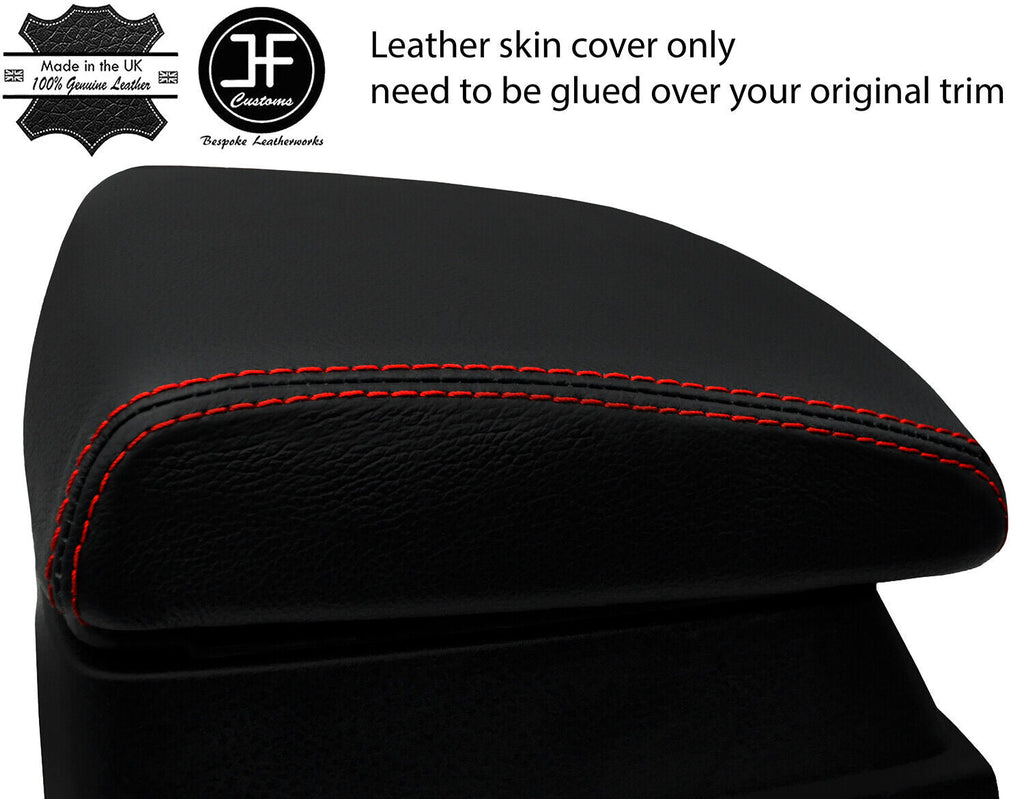 RED  STITCH ARMREST LID REAL LEATHER COVER FITS SUZUKI GRAND VITARA 2006-2015