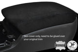 BLACK STITCHING REAL SUEDE ARMREST LID COVER FITS INFINITI Q50 2013-2017