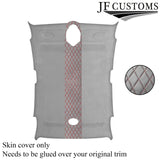 DSG2 RED DIAMOND STITCH L GREY LUXE SUEDE HEADLINER COVER FOR ROVER 75 99-05